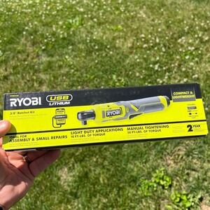 Ryobi 3/8 Ratchet Kit FVRC51K Green USB Lithium 2Ah Battery New Power Tool